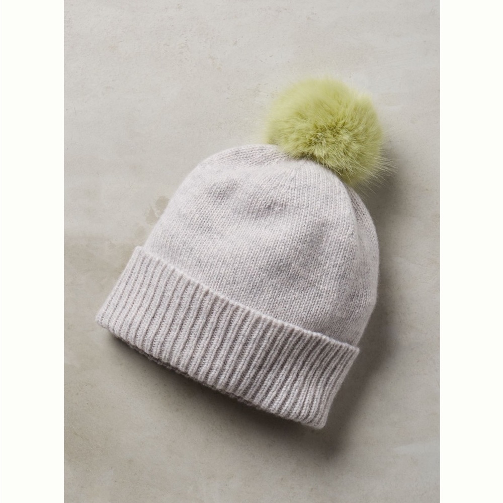 Anthropologie Pommed Cashmere Beanie
